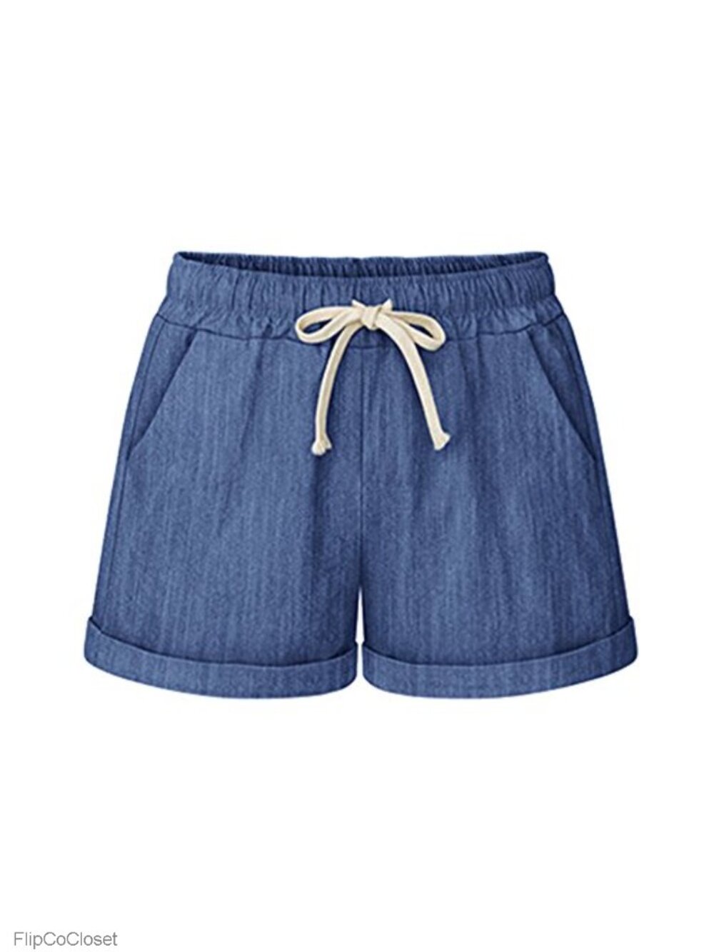 Women's Cotton Linen Bermuda Shorts with Pockets Drawstring Waist Plus Size